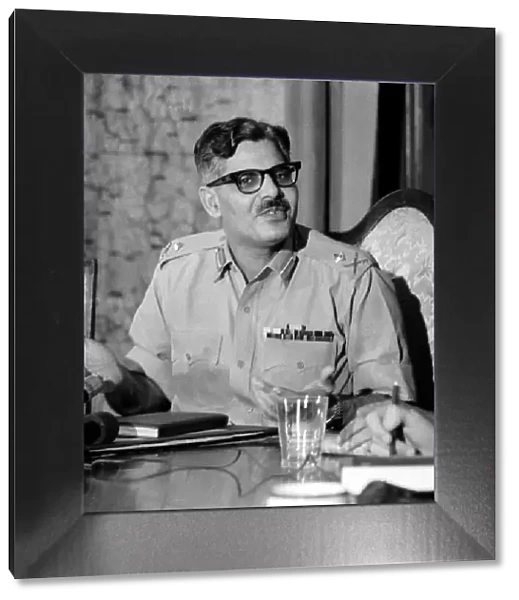 Major General Rao Farman Ali Khan at a press conference in the Government Hou