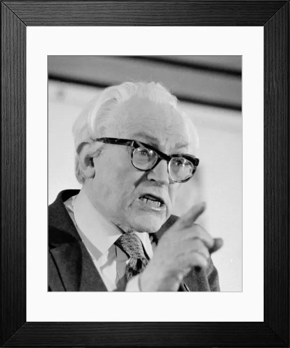 Framed Print : Michael Labour Party Leader Michael Foot seen here talking at the London College of Framed Print : Michael Labour Party Leader Michael Foot seen here talking at the London College of
