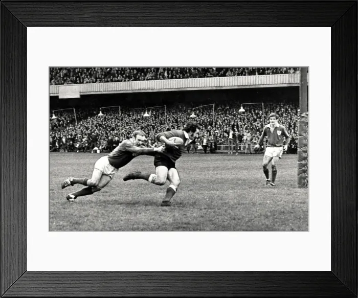 Framed Print : Wales v Ireland - 1971 - Rugby Gareth Edwards proves to strong for Ireland Framed Print : Wales v Ireland - 1971 - Rugby Gareth Edwards proves to strong for Ireland