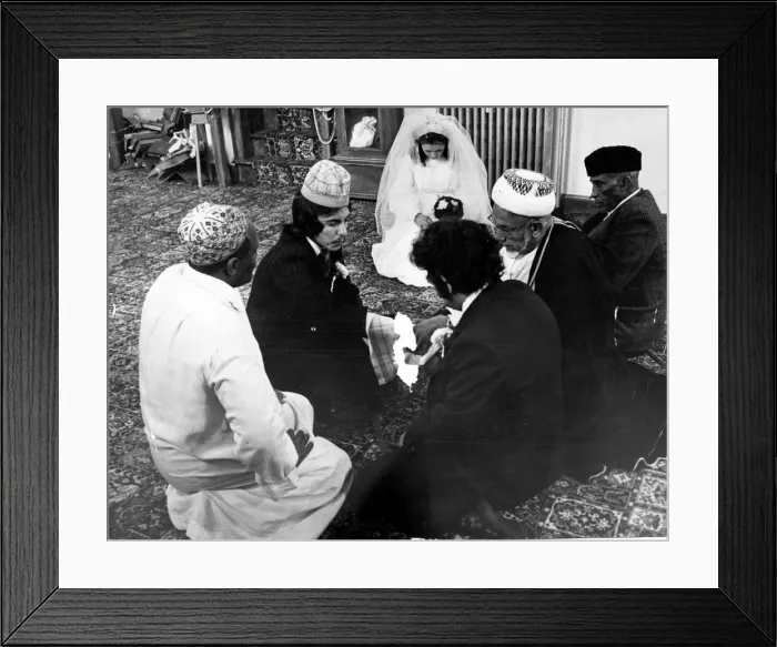 Framed Print : Cardiff - Old - Religion - Priest Abdul Kawi Ali (second from the right