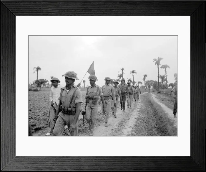 Framed Print : A large area of East Pakistan territory is under the control of the Bangladesh Freedom