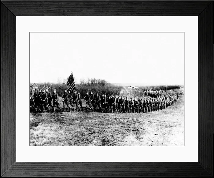 Framed Print : World War One - US troops on the move in France June 1918 Framed Print : World War One - US troops on the move in France June 1918