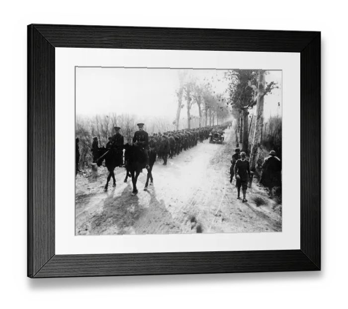 Framed Print : World War One - British troops in Italy near Piave in 1917