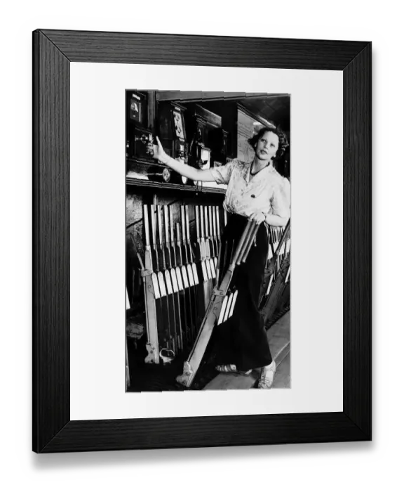 Framed Print : Mrs Mary Milbrand of Doncaster who in normal times made silk lingerie