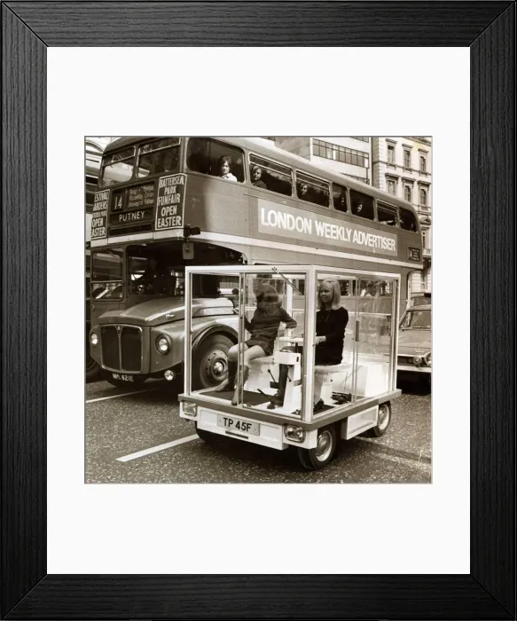 Framed Print : See Through Motor Car - April 1968 Experimental glass car seen here on the streets