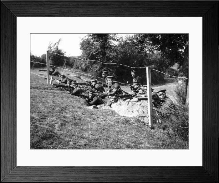 Framed Print : British troops in 1914 pose for the camera in France Framed Print : British troops in 1914 pose for the camera in France