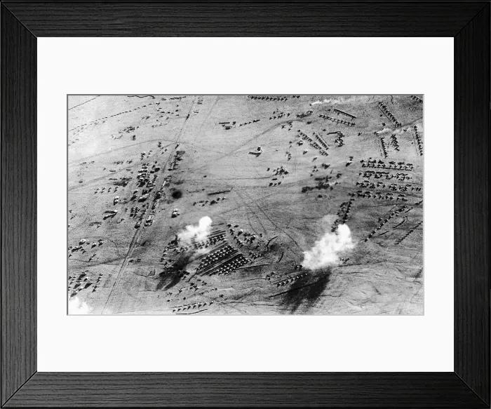 Framed Print : World War One German air attack on British positions in late campaign in West Framed Print : World War One German air attack on British positions in late campaign in West