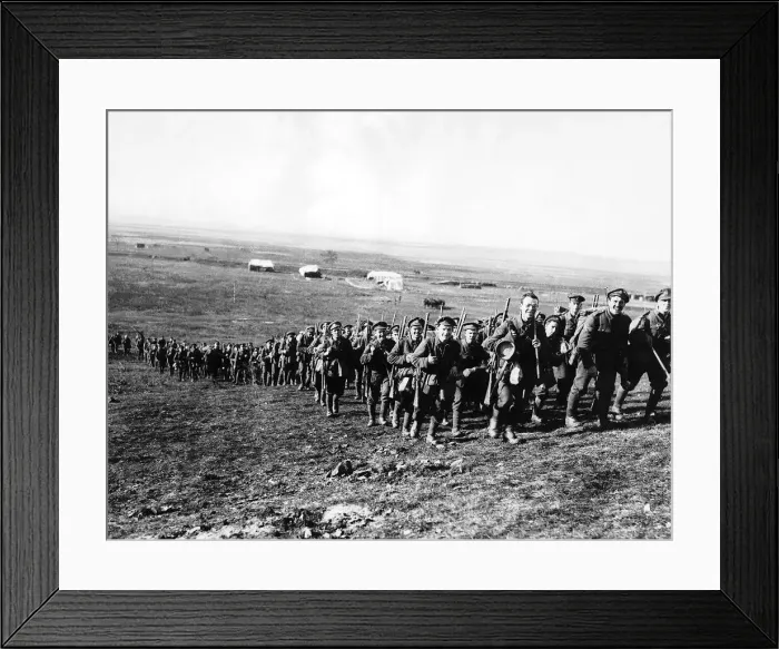 Framed Print : British troops at the end of a days march in Macedonia 1917 World War One Framed Print : British troops at the end of a days march in Macedonia 1917 World War One