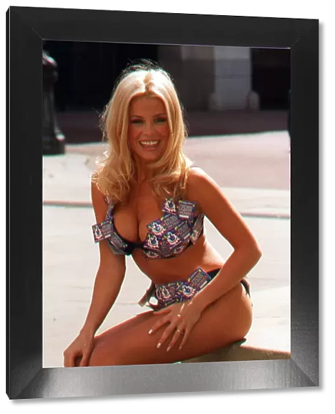 Model Melinda Messenger ;aunches the new £75000 scratch card