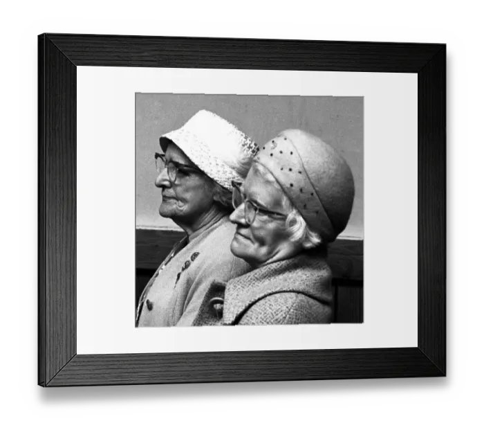 Framed Print : Two old ladies wearing hats and spectacles. 16th August 1962 Framed Print : Two old ladies wearing hats and spectacles. 16th August 1962