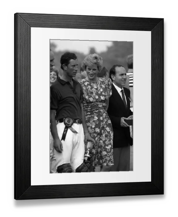 Framed Print : Princess Diana with husband Prince Charles attending the Hola Cup Polo match Framed Print : Princess Diana with husband Prince Charles attending the Hola Cup Polo match