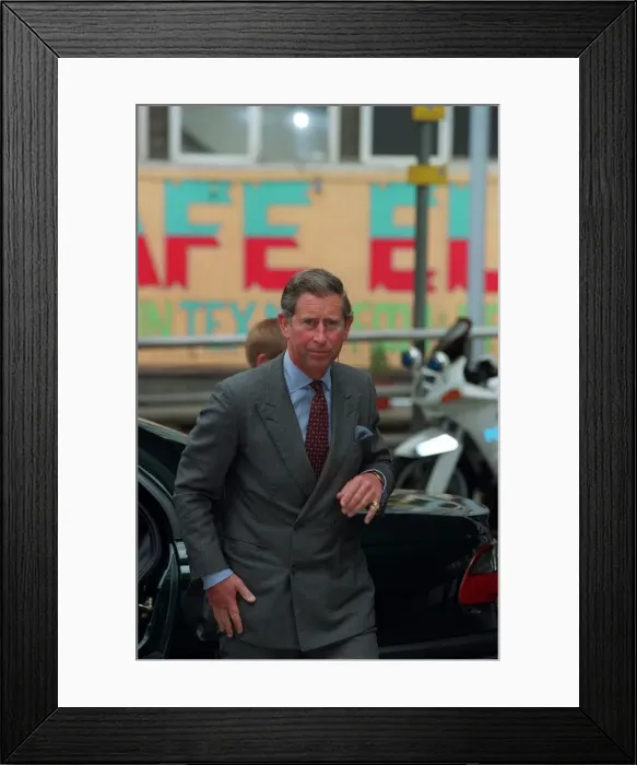 Framed Print : Prince Charles, August 1998 Getting out of car Framed Print : Prince Charles, August 1998 Getting out of car