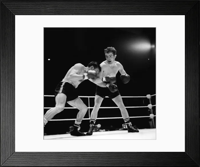 Framed Print : Freddie Gilroy fighting Rene Libeer at Wembley in 1962 Framed Print : Freddie Gilroy fighting Rene Libeer at Wembley in 1962