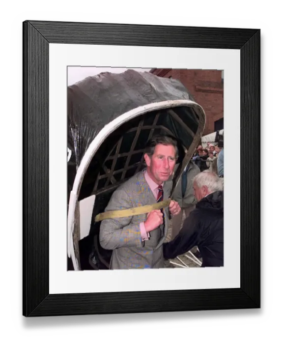 Framed Print : Prince Charles carries a coracle July 1998 during his visit to the Swansea Maritime Framed Print : Prince Charles carries a coracle July 1998 during his visit to the Swansea Maritime