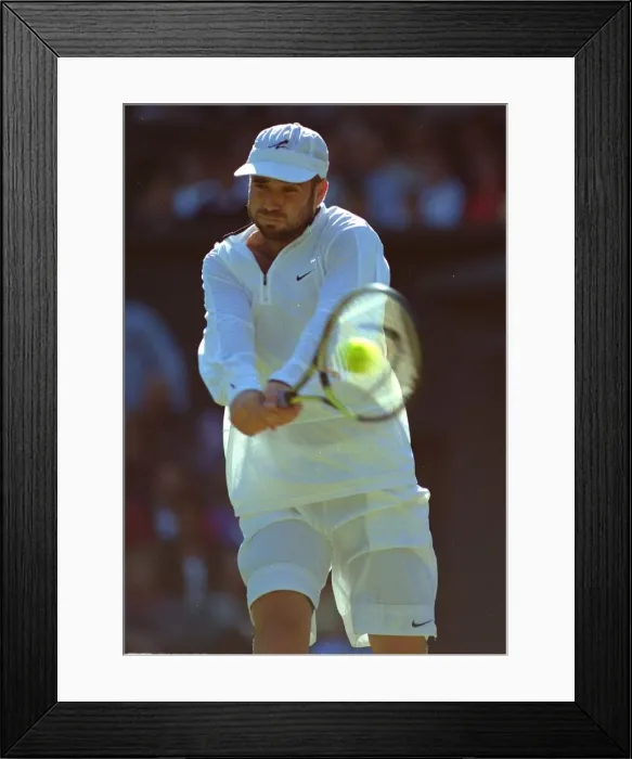 Framed Print : Andre Agassi of the US during his second round match against Tommy Hs of Germany
