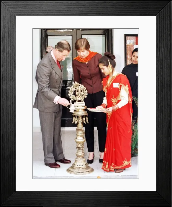 Framed Print : Prince Charles visits British Council in Kathmandu, Nepal February 1998