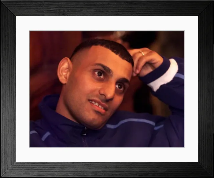 Framed Print : Prince Naseem WBO Featherweight Champion March 1999 at the Press Conference Framed Print : Prince Naseem WBO Featherweight Champion March 1999 at the Press Conference