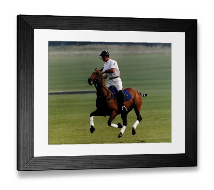 Framed Print : Prince Charles playing polo at Cirencester in 1993