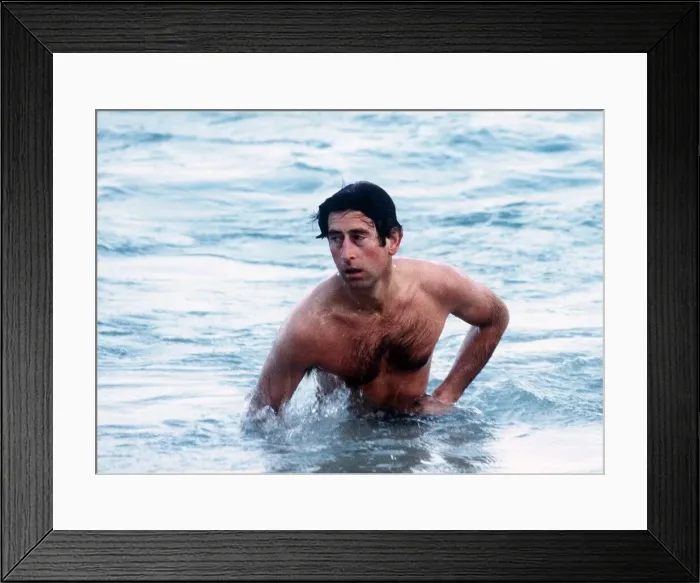 Framed Print : Prince Charles swimming at Cottesloe Beach in Perth, Australia April 1983 Framed Print : Prince Charles swimming at Cottesloe Beach in Perth, Australia April 1983