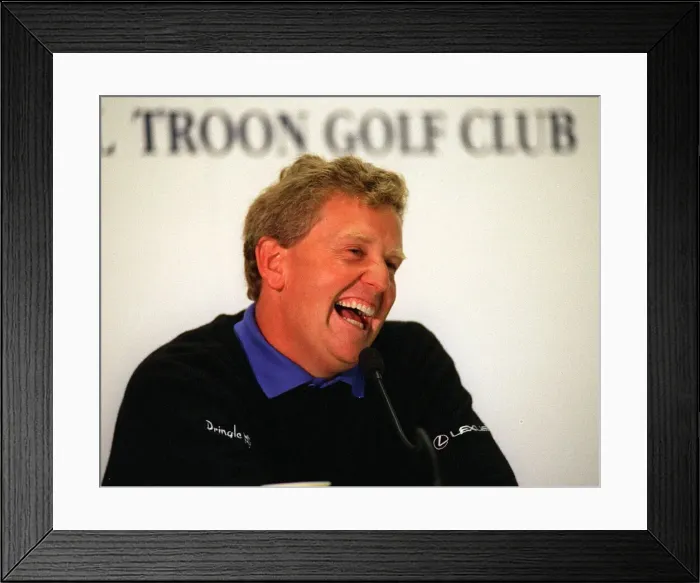 Framed Print : Colin Montgomerie golfer at a press conference July 1997 on the eve of the Open Golf