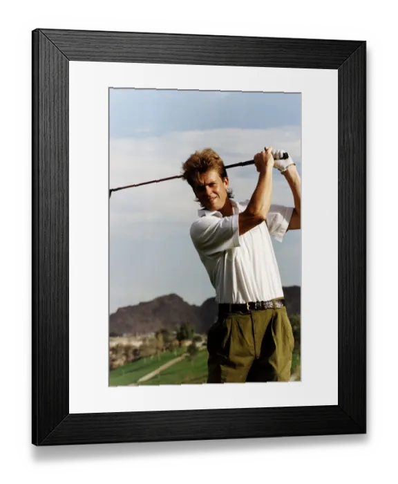 Framed Print : Stefan Edberg Tennis Player having a go at playing golf Framed Print : Stefan Edberg Tennis Player having a go at playing golf
