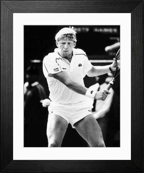 Framed Print : Boris Becker tennis 100th Wimbledon 1986 Framed Print : Boris Becker tennis 100th Wimbledon 1986