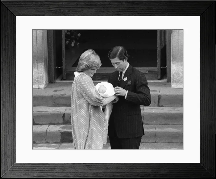 Framed Print : Prince William Collection 1982 Princess Diana, the Princess of Wales holds her Framed Print : Prince William Collection 1982 Princess Diana, the Princess of Wales holds her