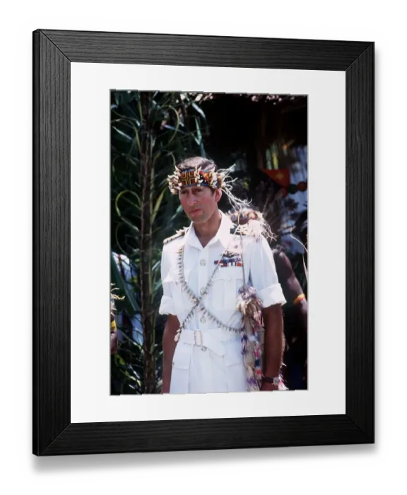 Framed Print : Prince of Wales crowned 10th Lapan of Manus in Papua New Guinea August 1984 Framed Print : Prince of Wales crowned 10th Lapan of Manus in Papua New Guinea August 1984