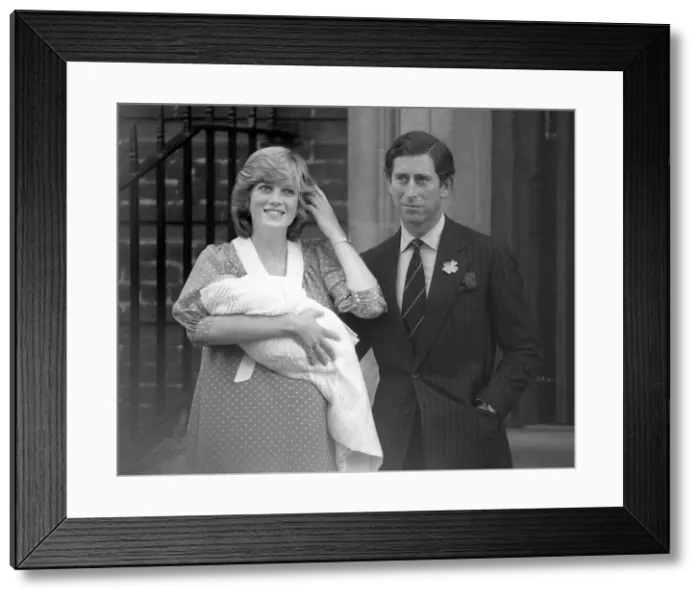 Framed Print : Prince William Collection 1982 Princess Diana, the Princess of Wales holds her Framed Print : Prince William Collection 1982 Princess Diana, the Princess of Wales holds her
