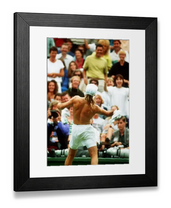 Framed Print : Andre Agassi celebrates his win in the Wimbledon Mens Singles Final 1992 Framed Print : Andre Agassi celebrates his win in the Wimbledon Mens Singles Final 1992