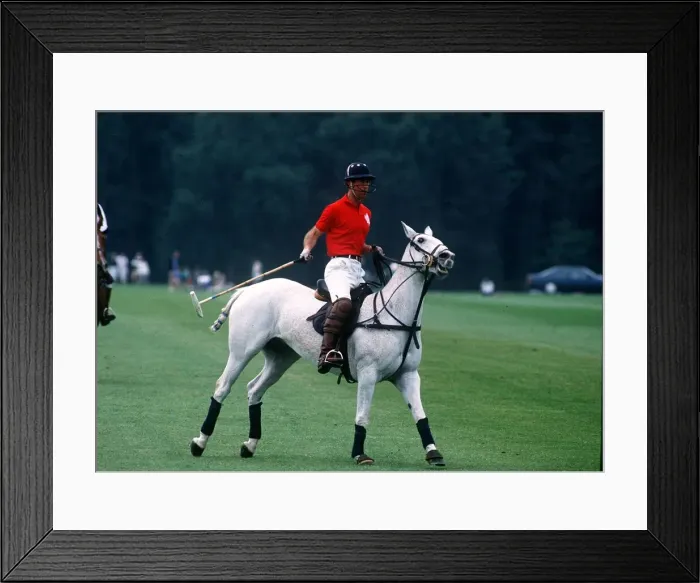 Framed Print : Prince Charles playing polo at Windsor May 1988 Framed Print : Prince Charles playing polo at Windsor May 1988