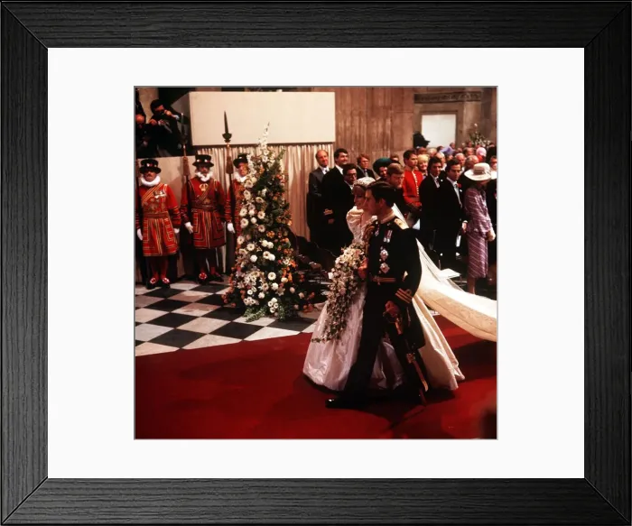 Framed Print : Royal Wedding of Prince Charles & Lady Diana Spencer walking back down the aisle together Framed Print : Royal Wedding of Prince Charles & Lady Diana Spencer walking back down the aisle together