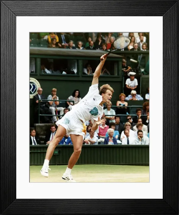Framed Print : Stefan Edberg competing at the 1989 Wimbledon Championship