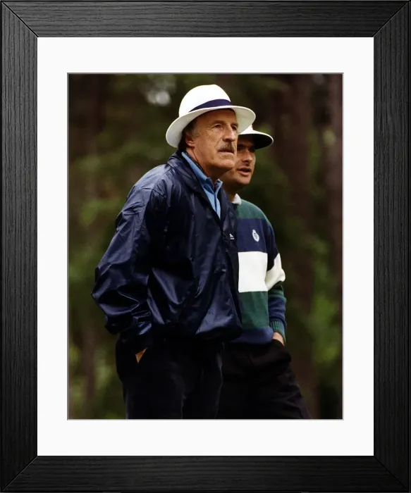 Framed Print : Bruce Forsyth Comedian Game Show Host playing a round of golf with Welsh funny man Max Framed Print : Bruce Forsyth Comedian Game Show Host playing a round of golf with Welsh funny man Max