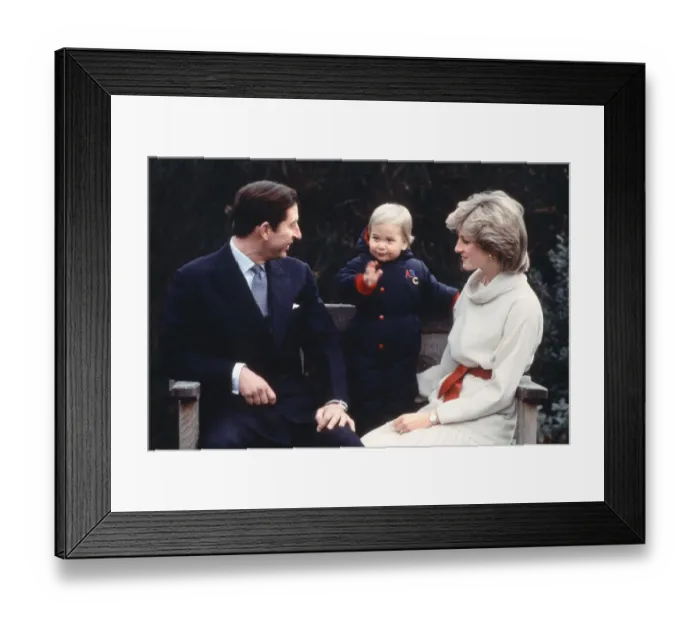 Framed Print : Prince William with Prince Charles and Princess Diana at Kensington Palace 14th