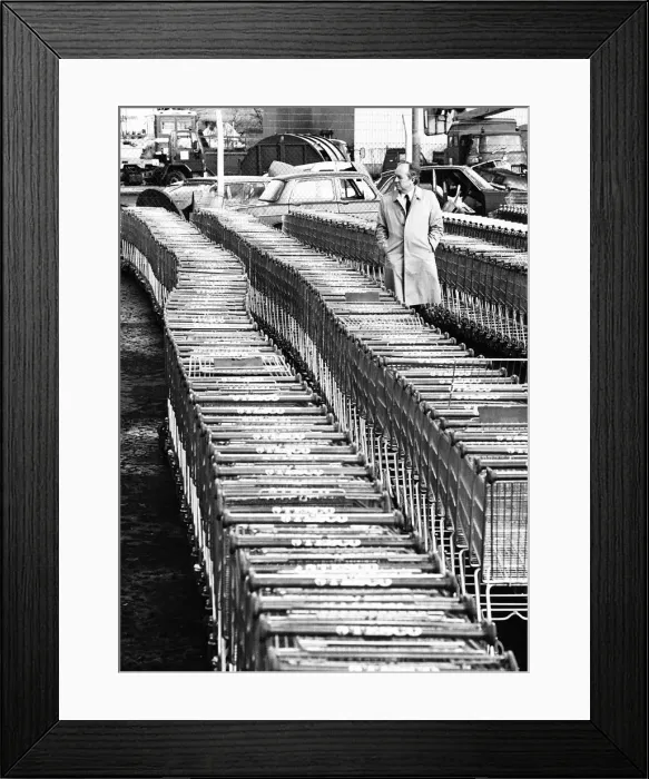Framed Print : Supermarkets Trolleys Framed Print : Supermarkets Trolleys