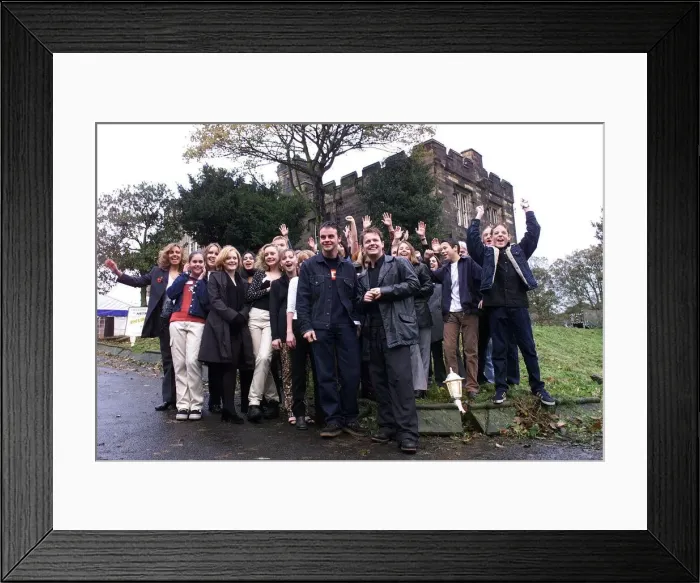 Framed Print : Members of the Byker Grove cast, old and new, get together today (03  /  11  /  98