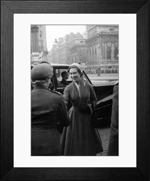 Framed Print : Princess Margaret attends the Army Nursing Service in London November 1954 Framed Print : Princess Margaret attends the Army Nursing Service in London November 1954