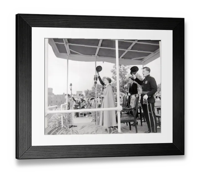 Framed Print : Princess Margaret seen here reviewing the soldiers of the Suffolk Regiment July