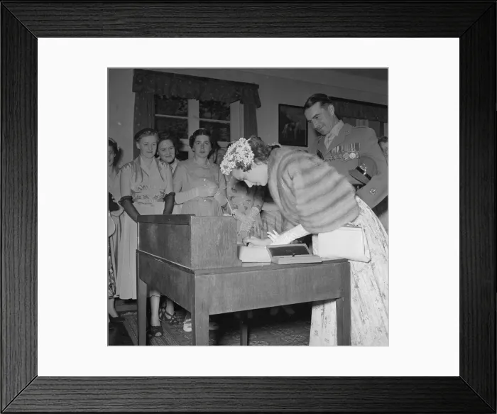 Framed Print : Princess Margaret seen here visiting The 3rd Kings Own Hussars at Epsom Barracks Framed Print : Princess Margaret seen here visiting The 3rd Kings Own Hussars at Epsom Barracks