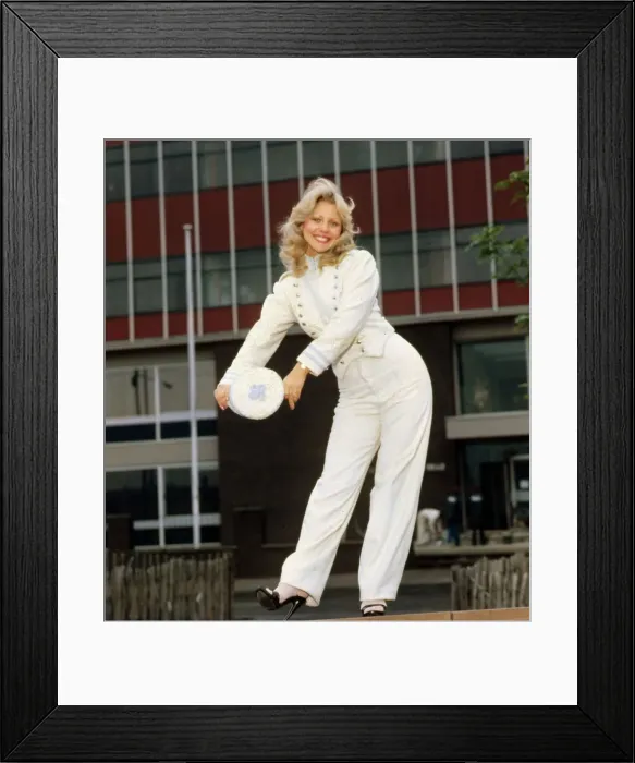 Framed Print : Rosie Collins wearing bus-boys outfit June 1980