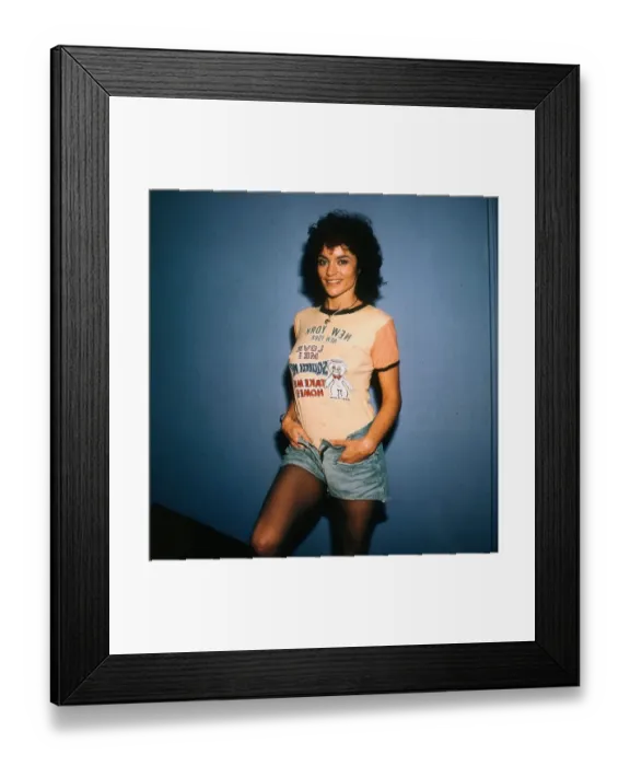 Framed Print : Actress Diana Quick April 1989 wearing denim shorts and tee shirt Framed Print : Actress Diana Quick April 1989 wearing denim shorts and tee shirt