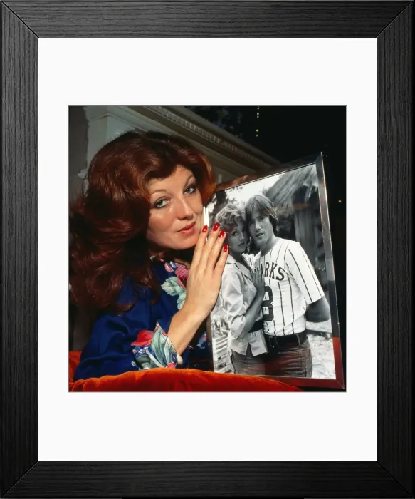 Framed Print : Rula Lenska holding photograph January 1979 Framed Print : Rula Lenska holding photograph January 1979