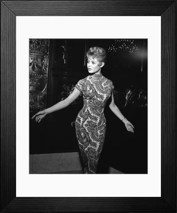 Framed Print : Actress Brigitte Bardot at the Empire Cinema in Leicester Square for rehearsals of Framed Print : Actress Brigitte Bardot at the Empire Cinema in Leicester Square for rehearsals of