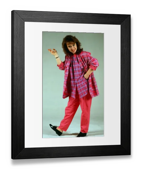 Framed Print : Susan Tully modelling pink clothing January 1986
