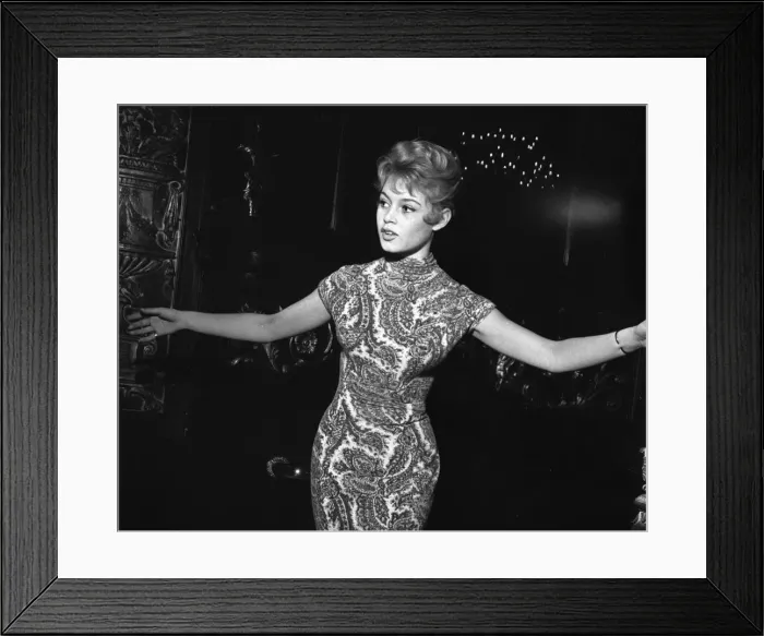 Framed Print : Actress Brigitte Bardot at the Empire Cinema in Leicester Square for rehearsals of Framed Print : Actress Brigitte Bardot at the Empire Cinema in Leicester Square for rehearsals of