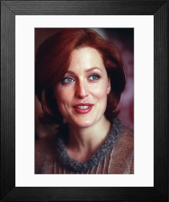 Framed Print : Actress Gillian Anderson the star of the television programme The X Files in Glasgow to