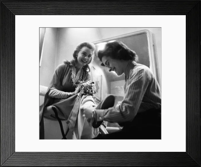 Framed Print : Actress Janet Leigh at a costume fitting for the film The Vikings 1957