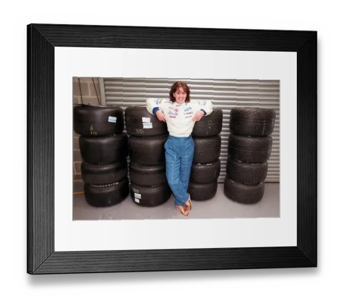 Framed Print : LESLEY FITZ SIMONS TAKE THE HIGH ROAD ACTRESS AT SILVERSTONE RACE TRACK WITH THE JACKIE Framed Print : LESLEY FITZ SIMONS TAKE THE HIGH ROAD ACTRESS AT SILVERSTONE RACE TRACK WITH THE JACKIE