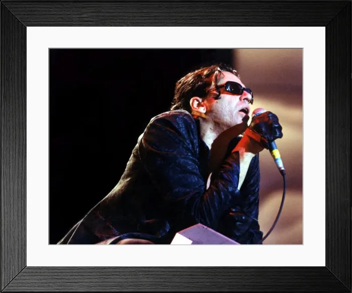 Framed Print : INXS - Australian Supergroup INXS headlining the Music In The Bay Fesival in Cardiff